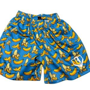 Vibrant Banana Print Kids Shorts